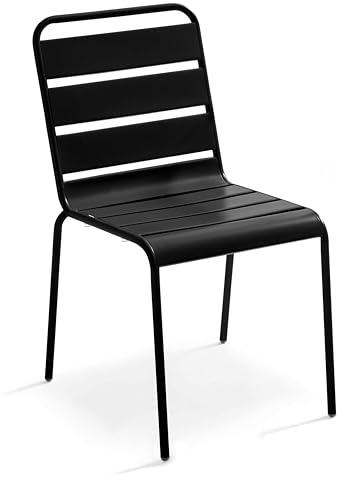 Oviala Palavas Terrassenstuhl aus Metall, Schwarz
