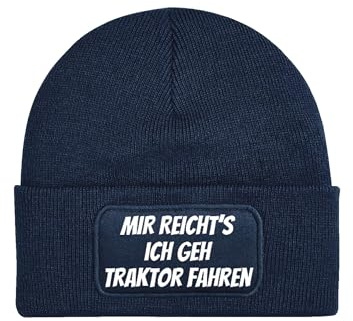 NIMAMA Mütze Beanie Traktor Fahren Wintermütze Statement Spruch Print Geschenk Unisex Strickmütze für Herren und Damen