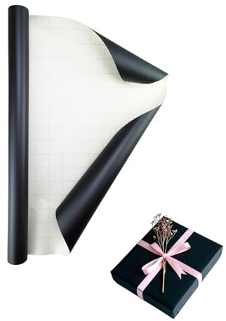 Mattglanz Geschenkpapier,Mattes Geschenkpapier Metallisch Geschenkpapierrolle für Weihnachten, Geburtstage, Ostern und alle festlichen Anlässe (Schwarz, 43cm*3m)