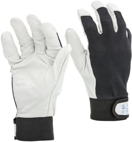 STI Guanti da lavoro in Pelle di Vitello e Cotone antinfortunistica meccanica giardino 11 XXL 1 Paio