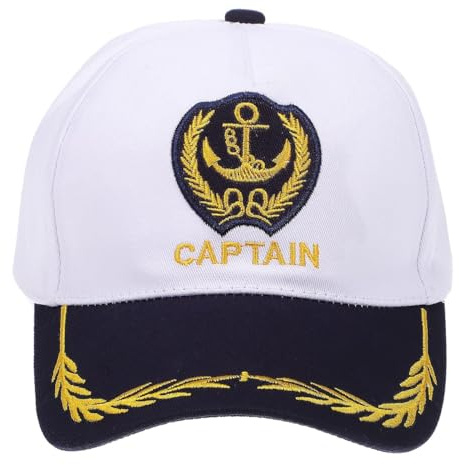 Gatuida Kapitänsmütze, Verstellbare Baseball Cap, Atmungsaktiv Captain Hat, Baseball Caps für Herren & Damen Strand, Segeln, Festival, Halloween, Cosplay