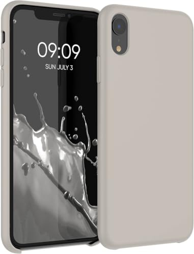 COVALT® Silikonhülle für iPhone XR [Steingrau] | Mikrofaser-Innenseite | extra weich Premium | super strapazierfähig