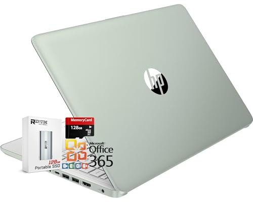 HP Computer portatile HD sottile e leggero da 14, processore Intel N150 (Beat N4120), 8 GB di RAM, 256 GB di memoria (128 GB UFC + 128 GB MicroSD), Office 365 1 anno, Copilot AI, WiFi 6, BT 5.4, W