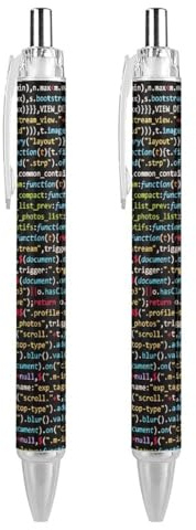 FJQWKLF Lustiger Kugelschreiber mit einziehbarer Mine (0,5 mm) für Programmierer, Computercode, geeignet für die Arbeit, als Geschenk für Offiziere, Unisex, 4er-Pack