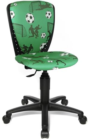 TOPSTAR Kinderdrehstuhl S´cool 3 - Schreibtischstuhl für Kinder, Bezugsstoff grün, Motiv Fußball