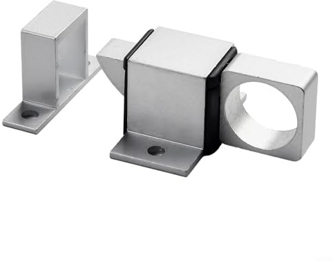 Pestillo automático de puerta con resorte Perno de aleación de aluminio Cerradura de ventana Cierre automático Cerrojo de seguridad Puerta corredera Mecanismo de bloqueo de gabinete Negro (gris)