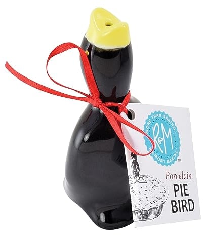 R&M BLACKBIRD PIE FUNNEL - Ceramic, Black and White
