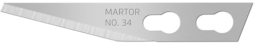 MARTOR 10 x Graphic Blade, Replacement Blades for Graphic Knife, Craft Knife, Scalpel, deburrer, 5.7 mm, Sharp, Single-use, No. 34