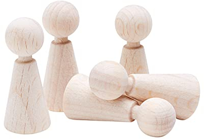 Figurenkegel aus Holz ca. 15x35mm 5 Stk - Spielfiguren aus Buche made in Austria