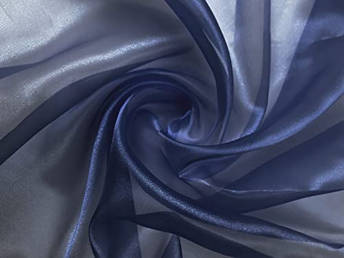 Organza Stoff Meterware am Stück - 150 cm Breite - (Dunkelblau)