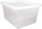 Set of 5 Crystal Clear Plastic Storage Box Boxes With Lids UK BRITISH MADE Home Office Stackable (35 LITRE)