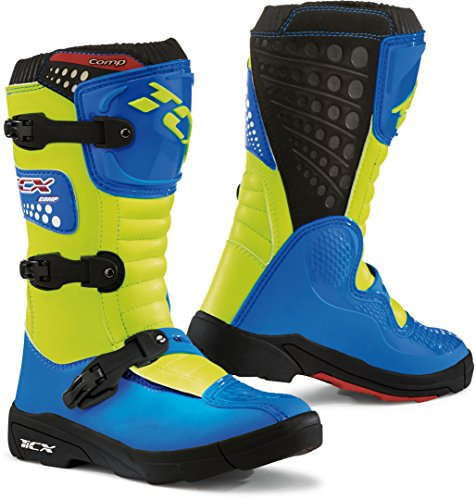 9103 - TCX Comp Kids Motocross Boots 32 Royal Blue Yellow Fluo (UK 13.5 Kids)