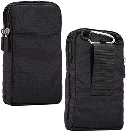 Gürteltasche Schwarz Klein, Handy Umhängetasche Klein, 6.0 Zoll Reißverschluss Multifunktional Camping Wandern Outdoor Handy Beutel Bügel Einstellbar Schultertasche Hüfttasche Handy Gürteltasche