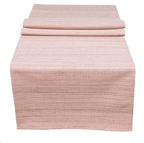 heimtexland ® Outdoor-Tischdecke Meliert Garten Deko Tischläufer 40x140 Lachs Rosa Typ645