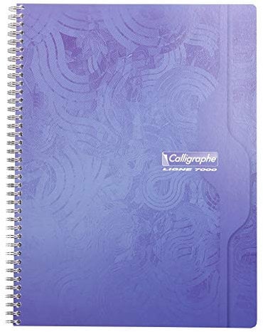 Calligraphe 560C Lot de 5 Cahiers à Spirale (une Marque de Clairefontaine) - 24x32 cm - 180 Pages Petits Carreaux - Papier Blanc 70 g - Couverture Carte Recyclée Vernie - Couleurs Aléatoires