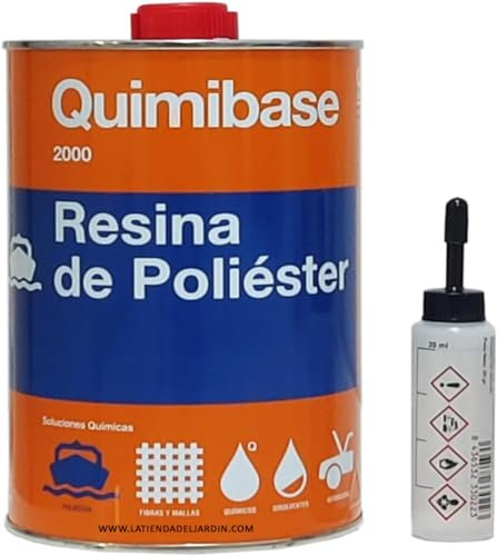Suinga Kit Resina Poliester 1kg para reparaciones + catalizador de peróxido 20gr