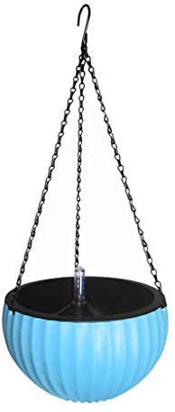 Tubayia Hängender Blumenkorb Blumenampel Pflanzampel Hängeampel für Zuhause Balkon Garten (Blau)