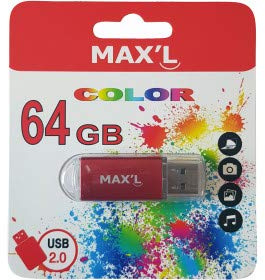 Maxell Color Max L Cle USB Flash Drive, 64 Go, USB 2.0, Rouge