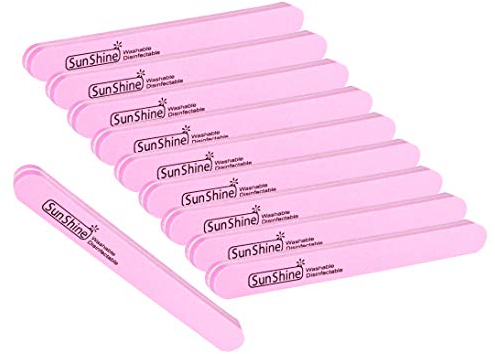 PROFICO 10 tamponi professionali per unghie Buffer dritti 240/320 su entrambi i lati, per manicure e pedicure (rosa)