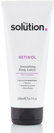 The Solution Retinol Smoothing Body Lotion (200ml). Retinol Cream with Shea Butter, Renewing Retinol Body Cream, Night Moisturiser, Day Cream for Body, Vegan & Cruelty Free Retinol Moisturiser
