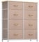 YITAHOME Kommode mit 8 Schubladen, Schrank mit Schubladen aus Stoff, Aufbewahrungskommode Industrial Stil für Schlafzimmer, Wohnzimmer, Kinderzimmer, Aufbewahrungsschrank (Beige)