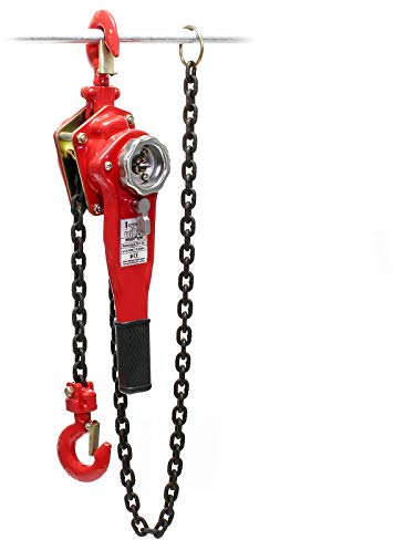 Wiltec Kettenzug mit 750kg Traglast und 1,5m Kettenlänge, einfaches Lastenheben, Flaschenzug, Seilzug, Handkran, Handseilwinde u.a. für Forst und Werkstatt