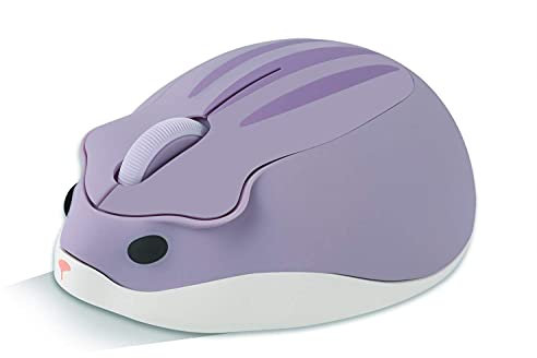 LIKE SHOW Wireless Cute Hamster Shaped Mouse - 1200 DPI, Quiet, Portable USB, Cordless Design for PC, Laptop, MacBook for Kids and Girls(Purple)