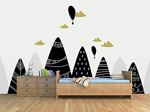 Oedim Carta da parati per bambini, motivo: montagne, decorazione per stanze, decorazione per pareti, murale