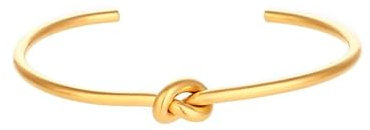 MAISON GIOIELLI FIRENZE - OHANA Bracciale Bangle con Nodo in Acciaio Placcato Oro, Bracciale Senza Chiusura Ipoallergenico Antigraffio e Waterproof (oro)