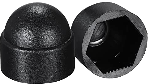 sourcing map 50pcs Cache Écrou Protection M10 Cache Boulon Capuchon Hexagonal 17mm Vis Couvercle Plastique Dôme Noir
