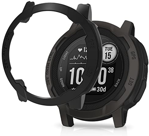 SeNool Hülle Kompatibel mit Garmin Instinct 2, Harter PC Displayschutz Hülle [Anti-Kratzen, Shock Resistant, Wasserdicht], Schutzhülle für Garmin Instinct 2 - Schwarz