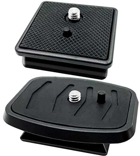 CKANDAY 2 Pcs 41mm & 43mm Tripod Quick Release Plates, Black, Camera Mounting Adapter, Compatible with Ambico, Sunpak, Kalimar, Zomei Tripod Mount