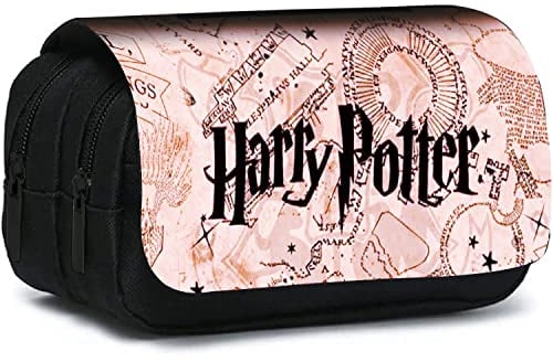 Shamoparty Magie Federmäppchen, Erweiterbar Mäppchen Teenager mit Großer Fächer, Federmäppchen Für Kinder Junge Studenten Erwachsene Federtasche,Süße Anime-Harry-Cover[Schwarz C ]