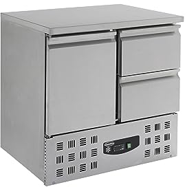 CombiSteel Table réfrigérée positive compacte - 1 porte 2 tiroirs
