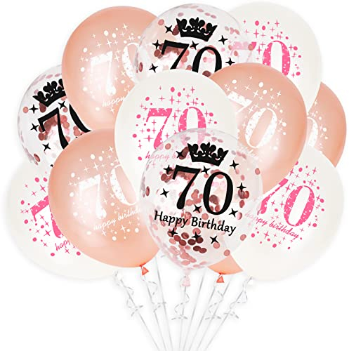 GoldRock Luftballon 70 Geburtstag Deko, 15 Stück 70. Geburtstag Frau Männer,70. Geburtstag Deko Ballon,Party Deko Geburtstag 70 Mann Frauen,Happy Birthday Ballon 70 Jahre Dekoration,Deko 70 Geburtstag