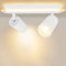 URing LED-Deckenleuchte, 2 Spot, Deckenstrahler, schwenkbar & schwenkbar, LED-Beleuchtung mit Unterlicht, 7 W + 2 x 5 W GU10 1700 lm, Warmweiß 3000 K, für Küche, Wohnzimmer, mattweiß