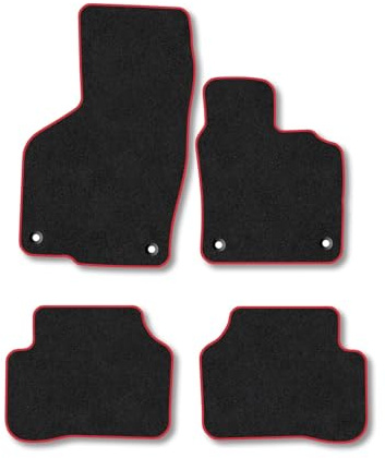 Fits VW Passat (2011-2014) Car mats Compatible Accessories Carpet Red Trim