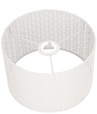 Hyuduo Lampenschirm aus Hohlem Metall, Sockel E27 E14, Starke Lichtfilterung, Augenschutz, Hohles Muster, Hohler Lampenschirm aus Metall, Tischlampenabdeckung, für (Weiss)