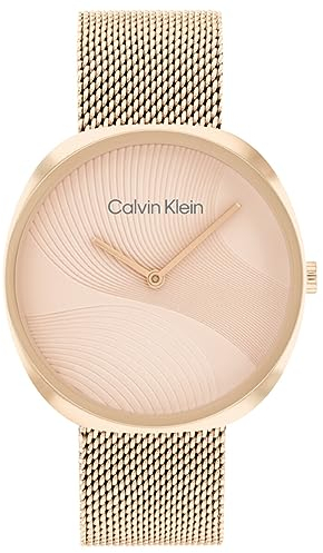 Calvin Klein Analog Quarzuhr für Damen Kollektion Sculpt mit Edelstahlarmband