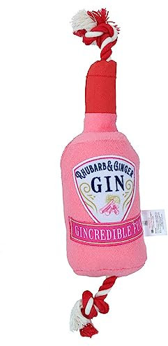 AB Tools Dog Puppy Gift Pink Gin Bottle Plush Toy Drink Themed Soft Plush Toy Present