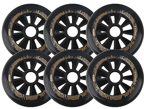6 Pack Inline Skate Räder, 90mm/100mm/110mm Roller Blade Skating Räder, 85A Roller Skate Räder für Roller Blade Rad Ersatz,Schwarz,110mm