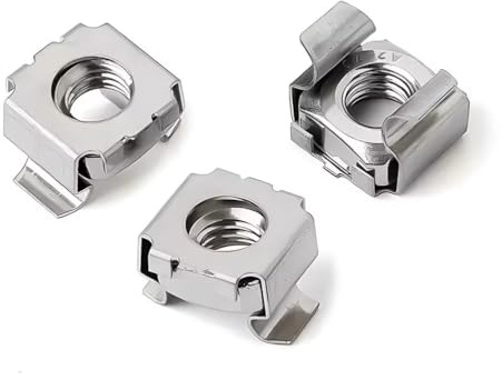 SYDARSYN M10 Rack Mount Cage Nuts 304 Stainless Steel Square Insert Nuts for Server Cabinet Shelves Routers (4 pcs)