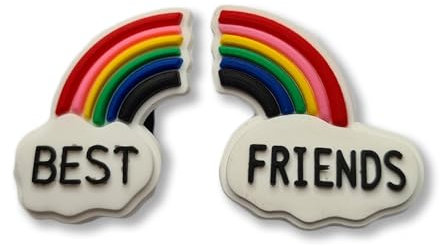Super Cute Rainbow Best Friend Double Charm - Charms For Crocs/Shoes