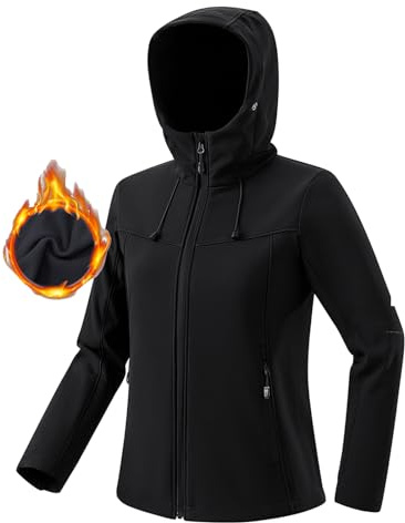 Maisley Giacca In Softshell Da Donna Con Cappuccio traspirante impermeabile Femminile Softshell Tecnico Rivestimento Casuale del Cappotto Antivento Inverno