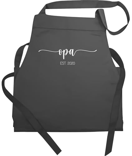 Schürze - Verkündung Du wirst Großvater Geschenk Opa est Jahreszahl I Geschenkidee zum Opi befördert - 60x87 - Anthrazit - personalisierte geschenke
