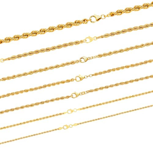 hoplo holzenplotz Edle Kordelkette Halskette - 333-8 Karat Gold Juwelier Qualität, Länge:19 cm (Armband), Kette-Breite:2.1 mm