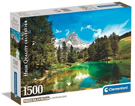 Clementoni Jigsaw Puzzle Collection - Blue Lake 1500 Pieces - Poster Included, Puzzle For Adults 14-99 Years, Gift For Men/Women, Italian Landscape, Made In Italy, 31720