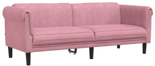 vidaXL Sofa 3-Sitzer Rosa Samt