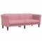 vidaXL Sofa 3-Sitzer, Couch mit Armlehnen Rückenlehne Stützbeine, Loungesofa für Wohnzimmer, Polstersofa Sofagarnitur, Modern, Rosa Samt