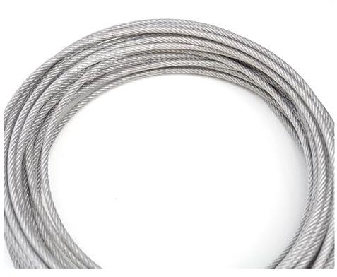 Filo in Acciaio Inox 4mm 5mm 6mm 8mm Cavo Metallico in Acciaio Inossidabile PVC Rivestito in plastica 7 X 7/7 X 19 321 (Size : 5mm (5Meter))